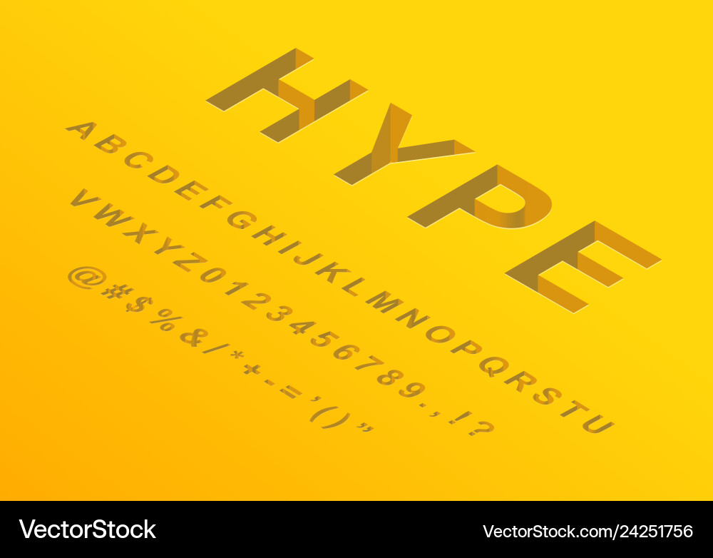 Isometric 3d font design alphabet letters Vector Image
