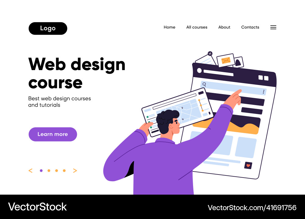 Landing page template for website web-site Vector Image