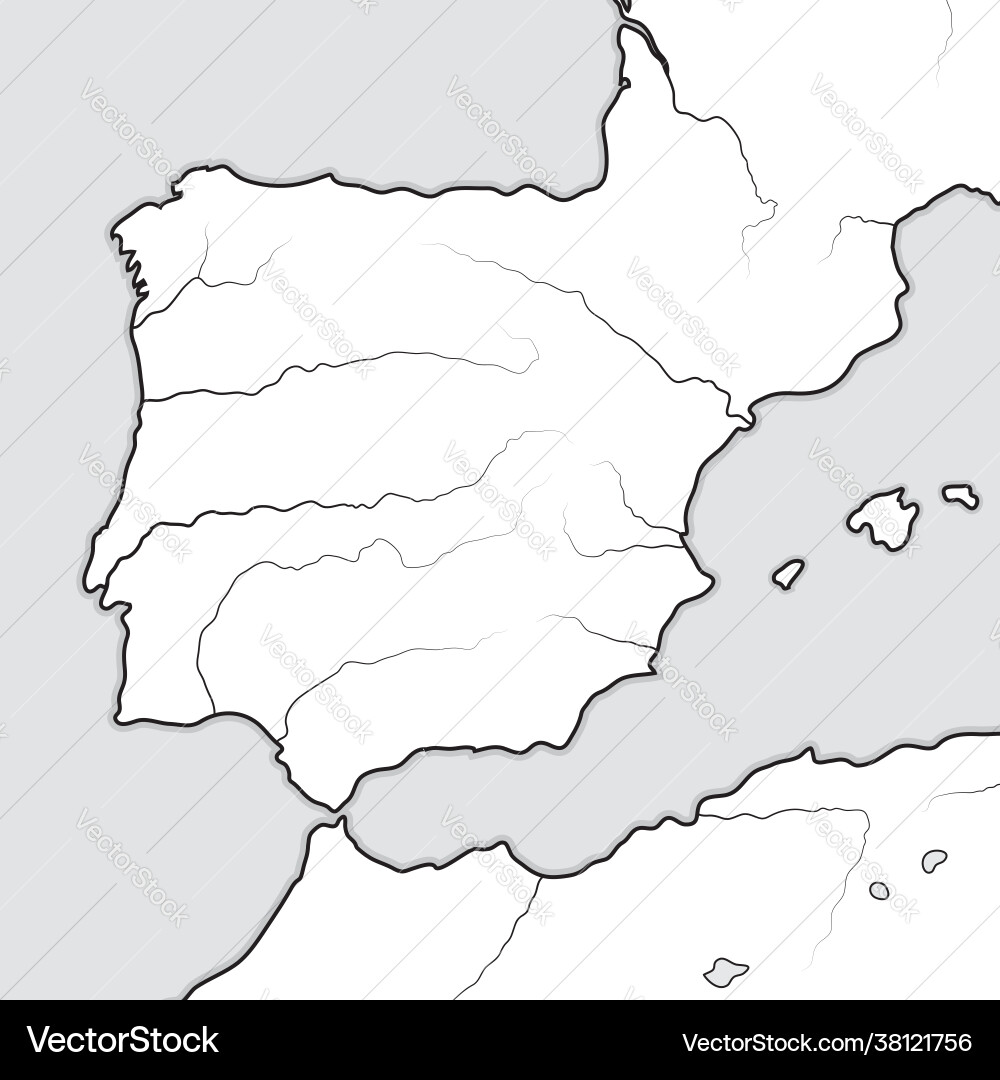 Map the spanish lands spain portugal Royalty Free Vector map-the-spanish-lands-spain-portugal-royalty-free-vector