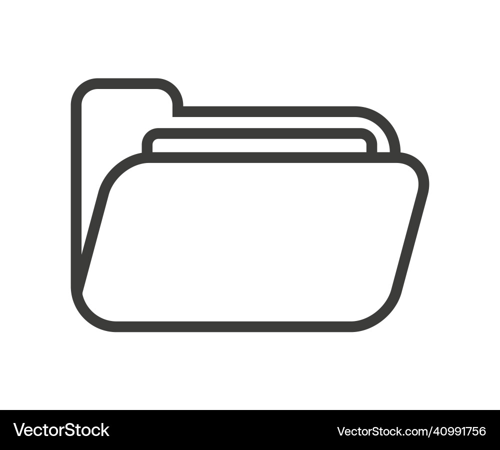 Open folder with document outline icon vector image