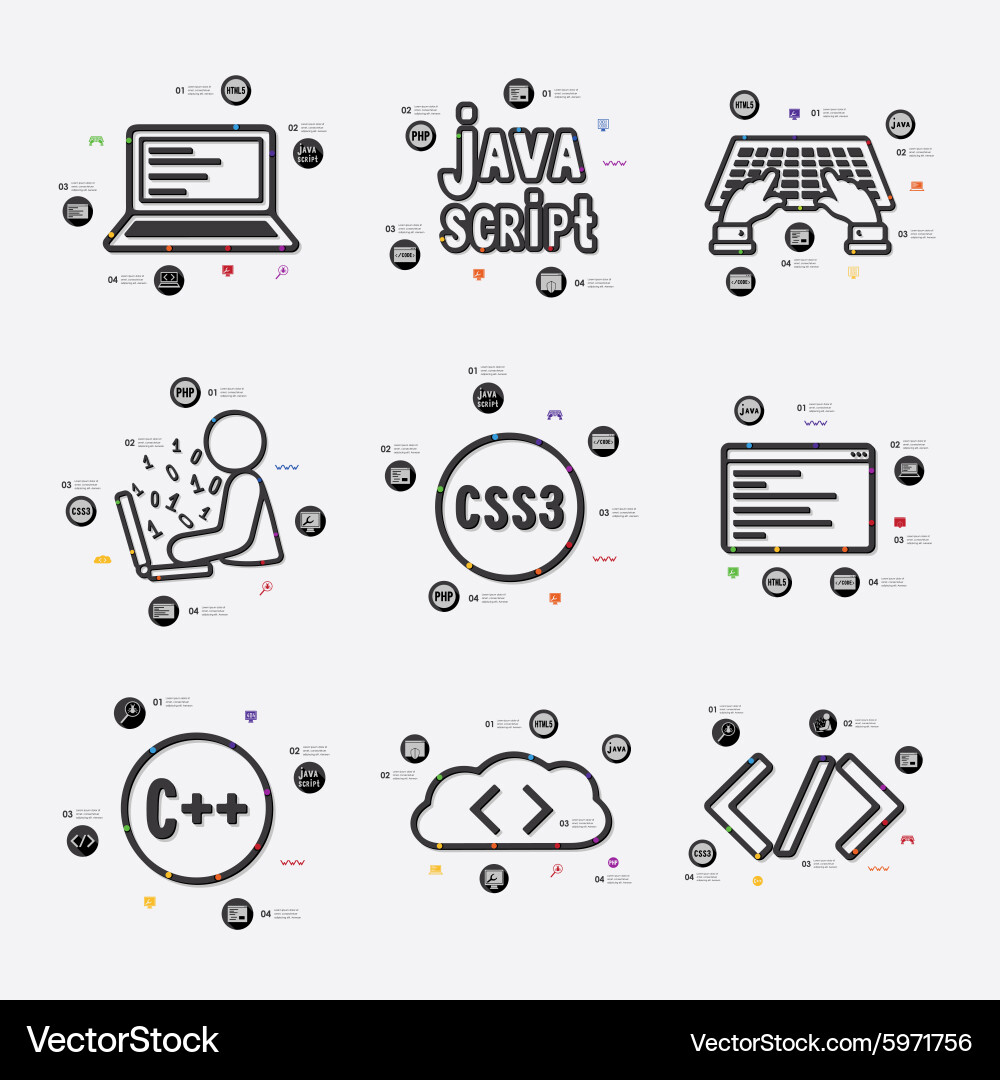 Programming infographic vector image