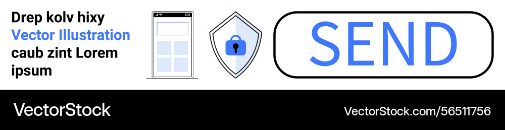 Secure message sending with shield icon and mobile Secure message sending with shield icon and mobile vector image