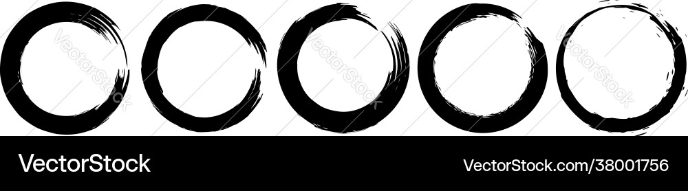 Set grunge circles from brush strokes design Set grunge circles from brush strokes design vector image