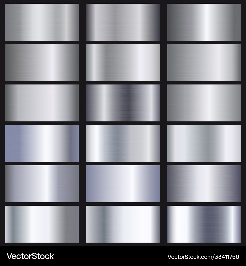Silver Gradient Texture Set vector image