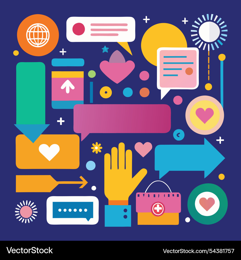 A visual-layout with multiple donation illu A visual-layout with multiple donation illu Vector Image
