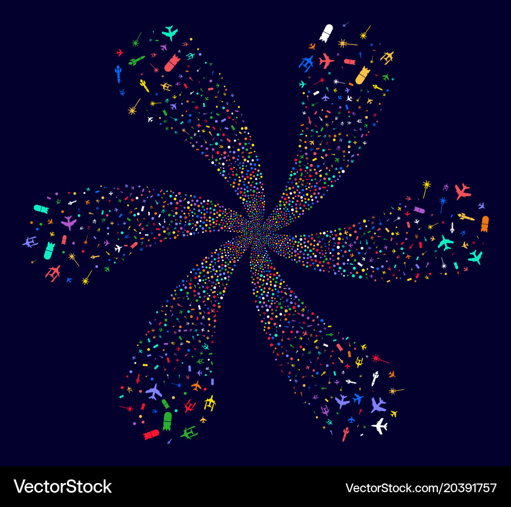 Abstract Rotation of Explosions Vector Image