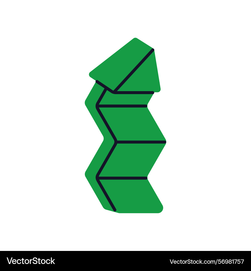 Arrow pointing up zigzag path growth direction Arrow pointing up zigzag path growth direction vector image