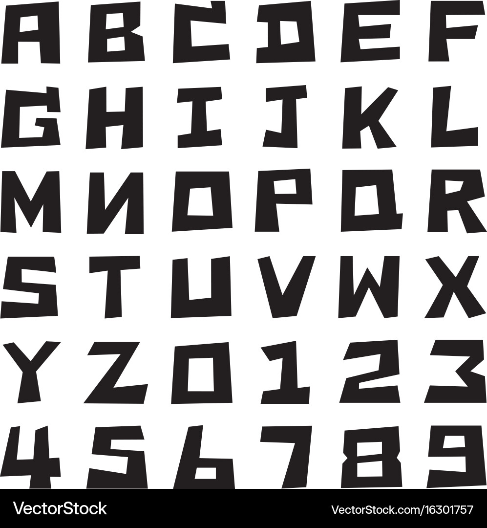 Bold Uppercase Font Block vector image