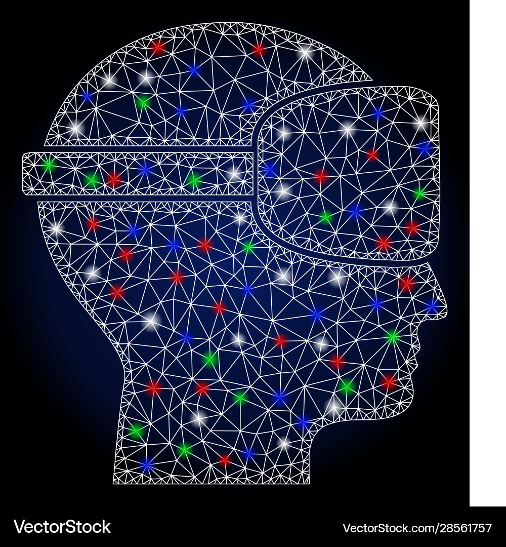 Bright mesh network virtual reality with flash Bright mesh network virtual reality with flash Vector Image