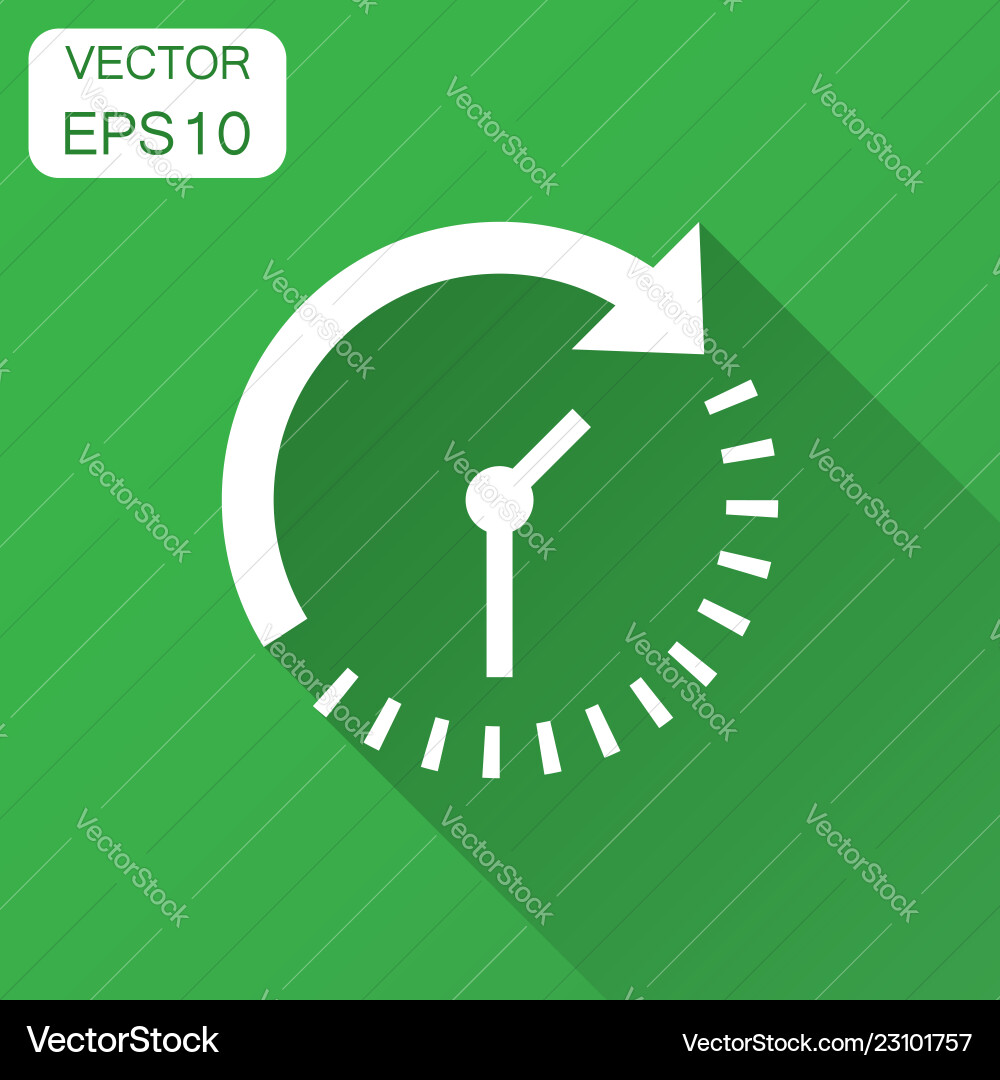 Clock countdown icon in flat style time Vector Image