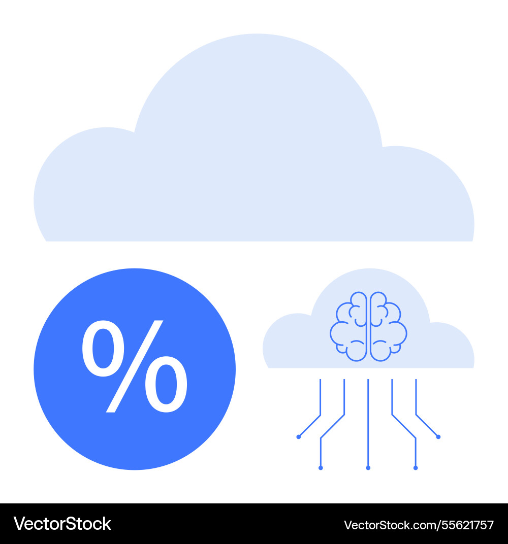 Cloud computing with brain Vector Image