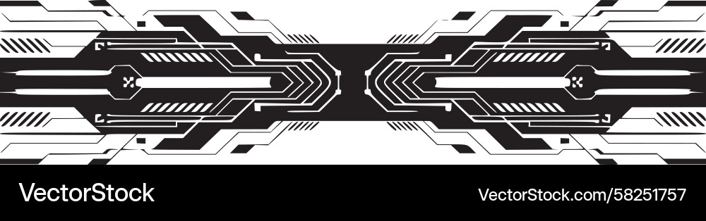 Digital Circuit Border Pattern Vector Image