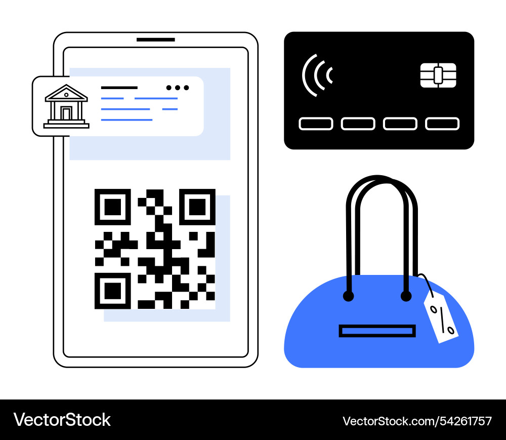 Digital payment concept with smartphone qr code vector image