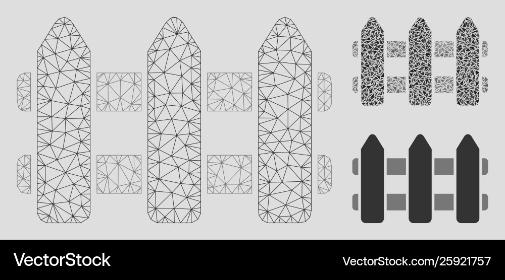 Fence mesh wire frame model and triangle Fence mesh wire frame model and triangle vector image