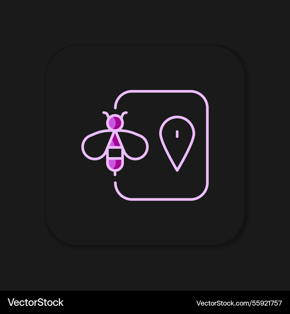 Filled outline bee location map pin pointer icon Filled outline bee location map pin pointer icon Vector Image