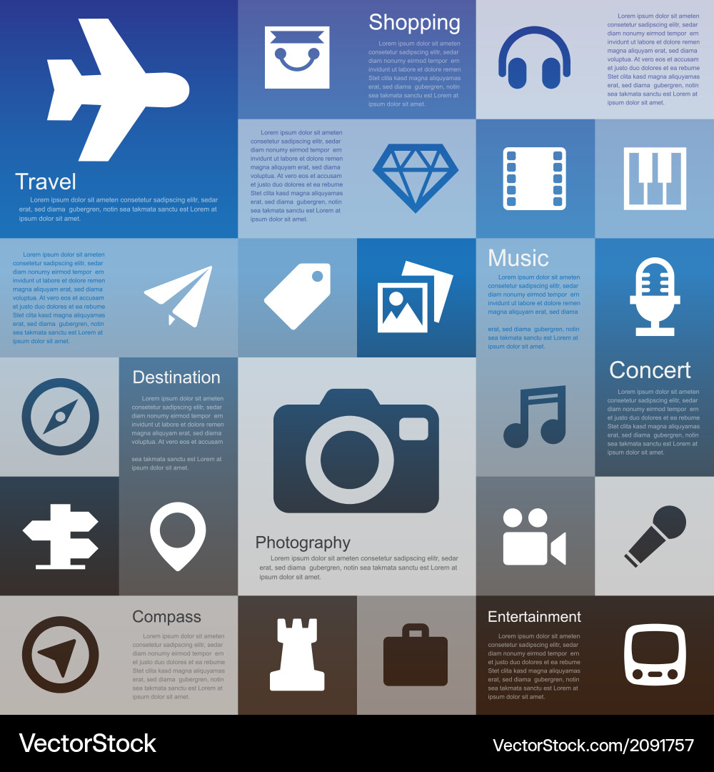 Flat design interface icon set 4 vector image