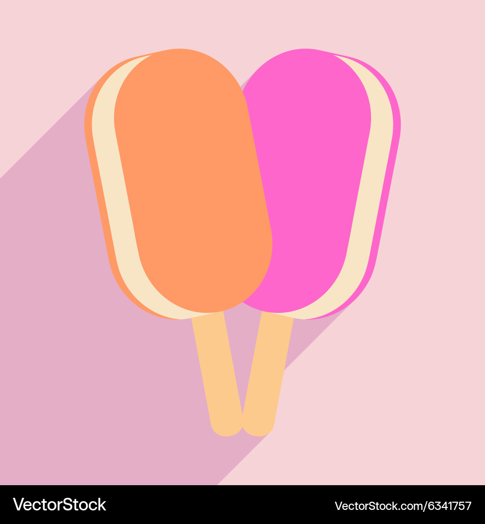 Flat with shadow icon and mobile application ice Vector Image