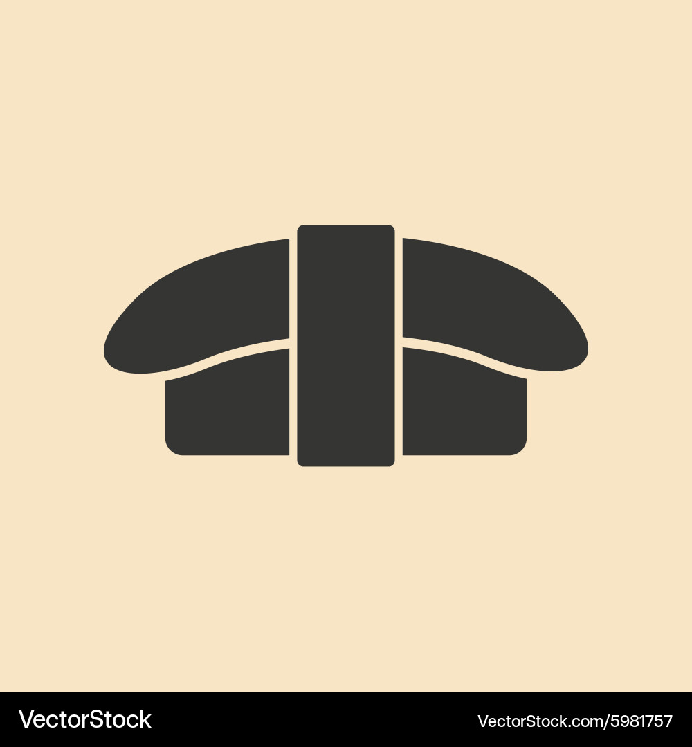 Flat with shadow icon and mobile application sushi Vector Image