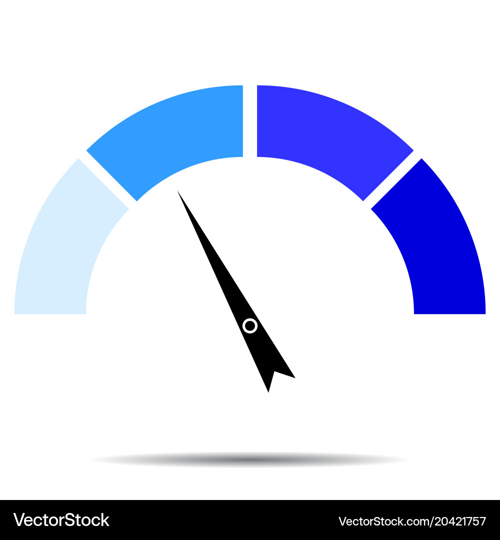 Indicator blue with pointer needle vector image