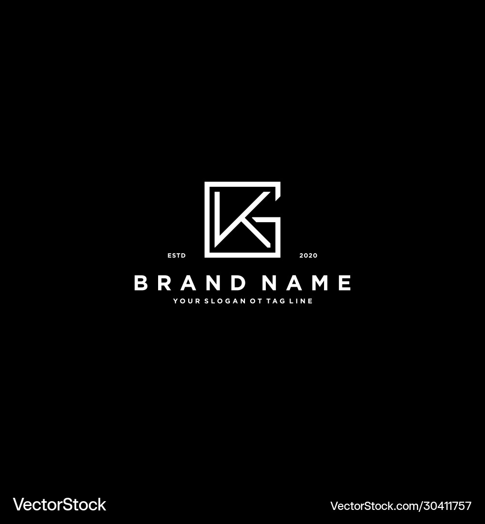 Logo Design des Buchstabens kg Logo Design des Buchstabens kg vektorbild