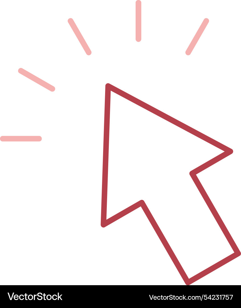 Mouse cursor line fill icon Vector Image