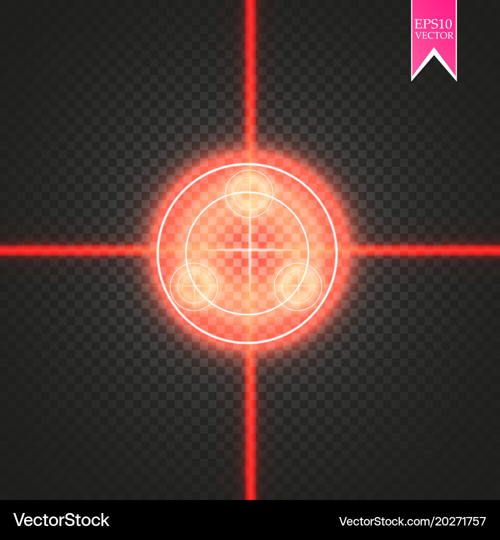 Neon target isolated game interface element vector image