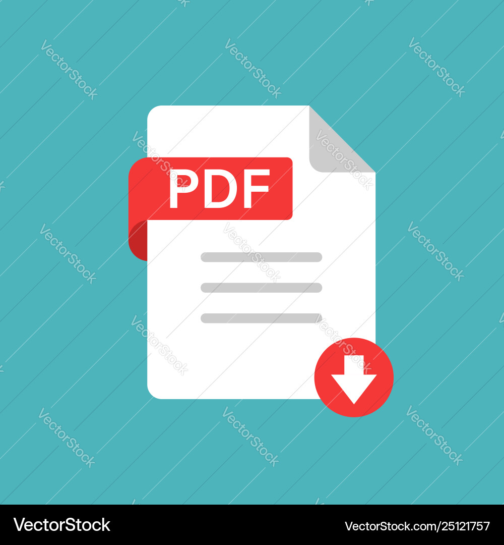 Pdf icon in flat style document text on white Pdf icon in flat style document text on white vector image