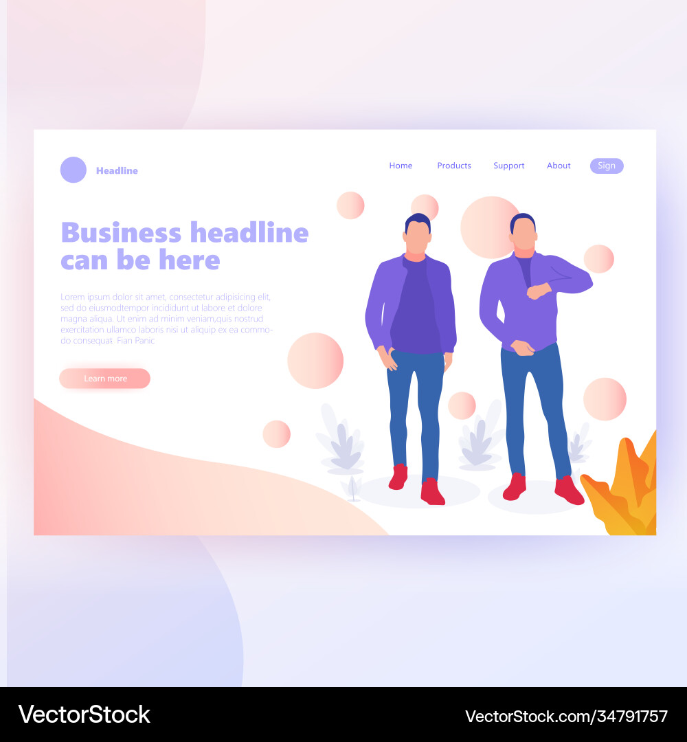 People work in a team and interact with graphs Vector Image