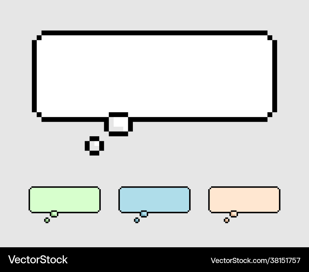 Pixel Bubble Text - Game Assets Vector Image
