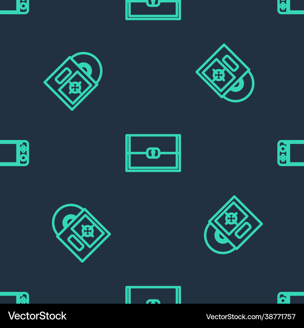 Set line chest for game cd dvd disk in box Set line chest for game cd dvd disk in box vector image
