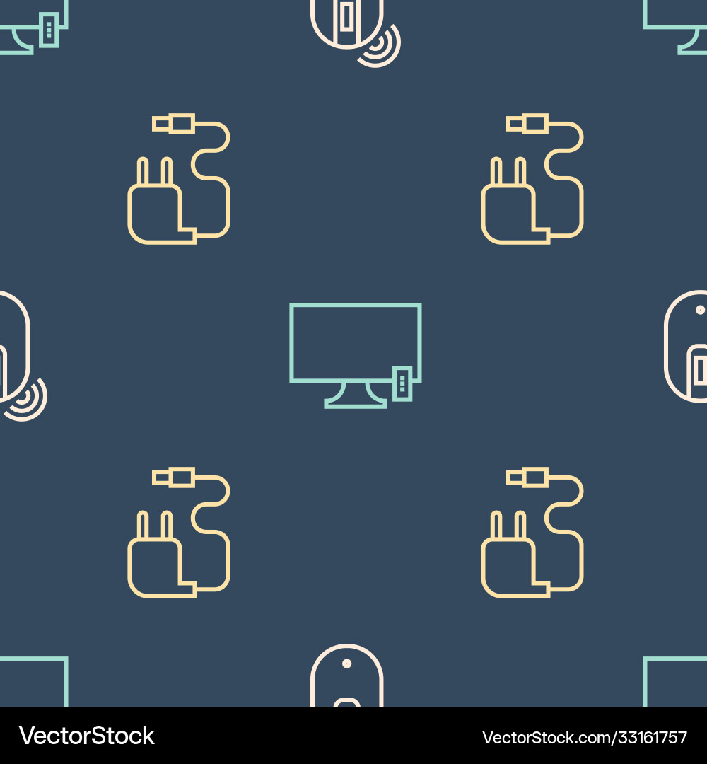 Set line wireless computer mouse charger Set line wireless computer mouse charger Vector Image