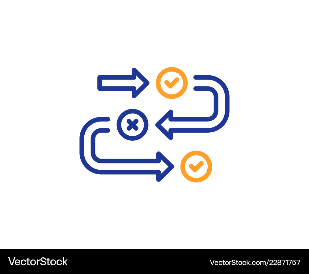 Survey progress line icon algorithm sign vector image