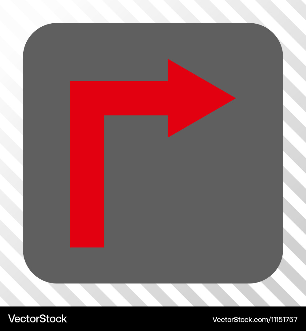 Turn right rounded square button vector image