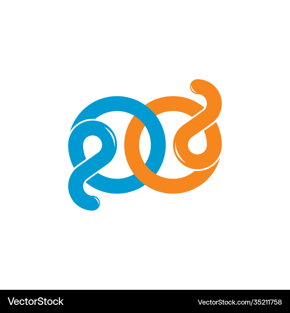 Abstract letter pd simple loop curves line logo Abstract letter pd simple loop curves line logo vector image