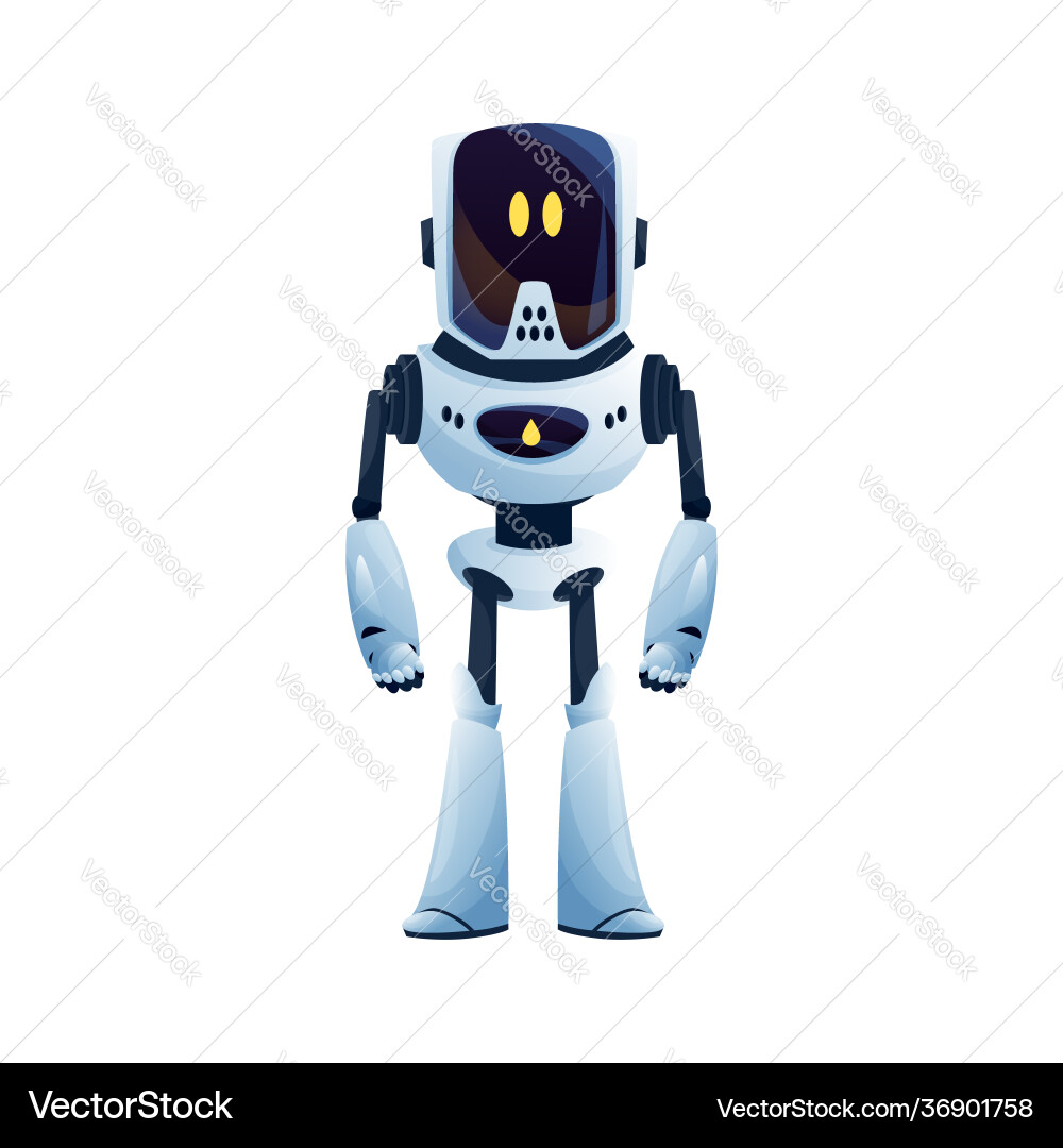Android robot in isolated cyborg bot machine icon Android robot in isolated cyborg bot machine icon vector image