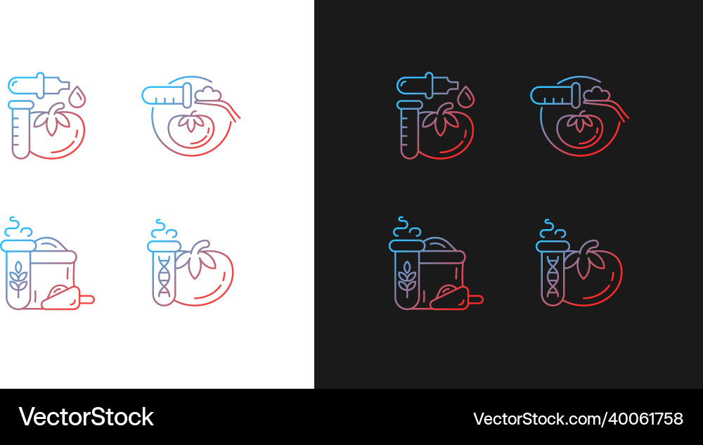 Artificial food additives gradient icons set Vector Image