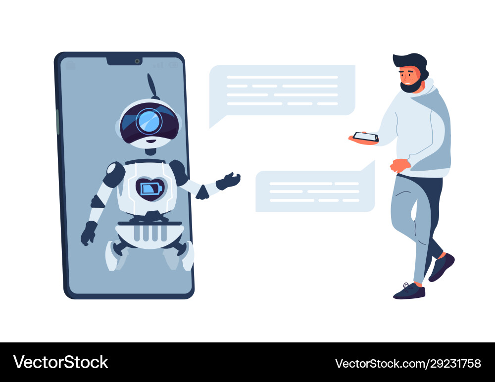Chatbot concept chat bot customer support Vector Image