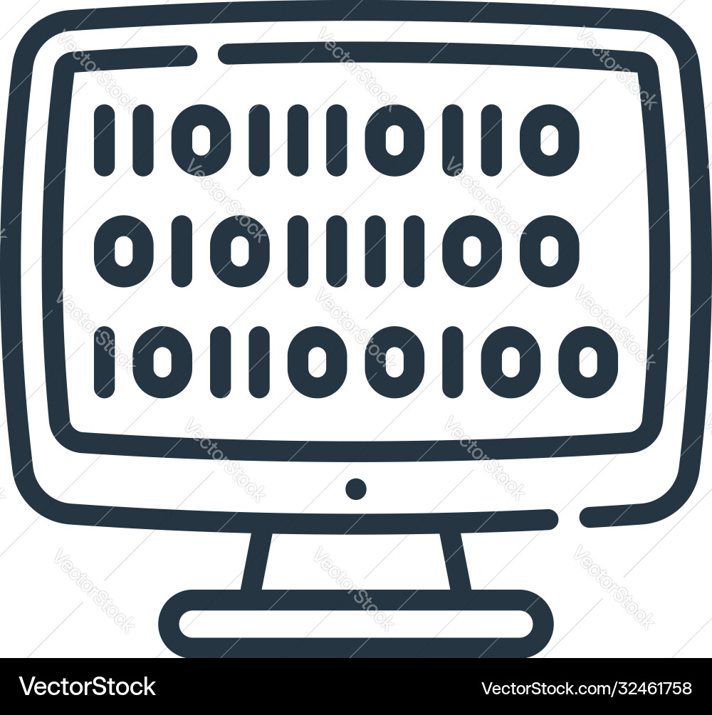 Coding icon editable stroke linear Coding icon editable stroke linear Vector Image