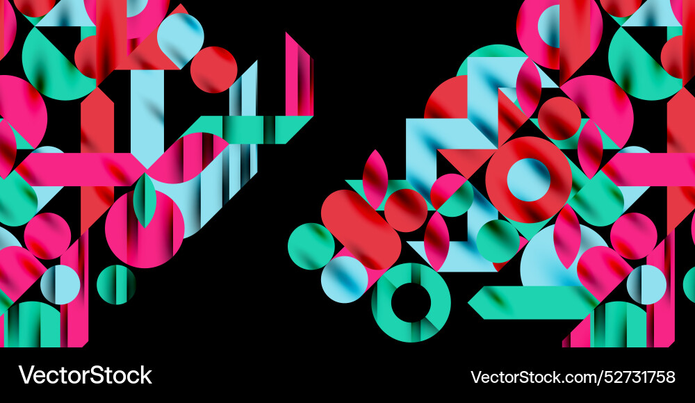 Colorful simple dynamic geometric forms circles Vector Image