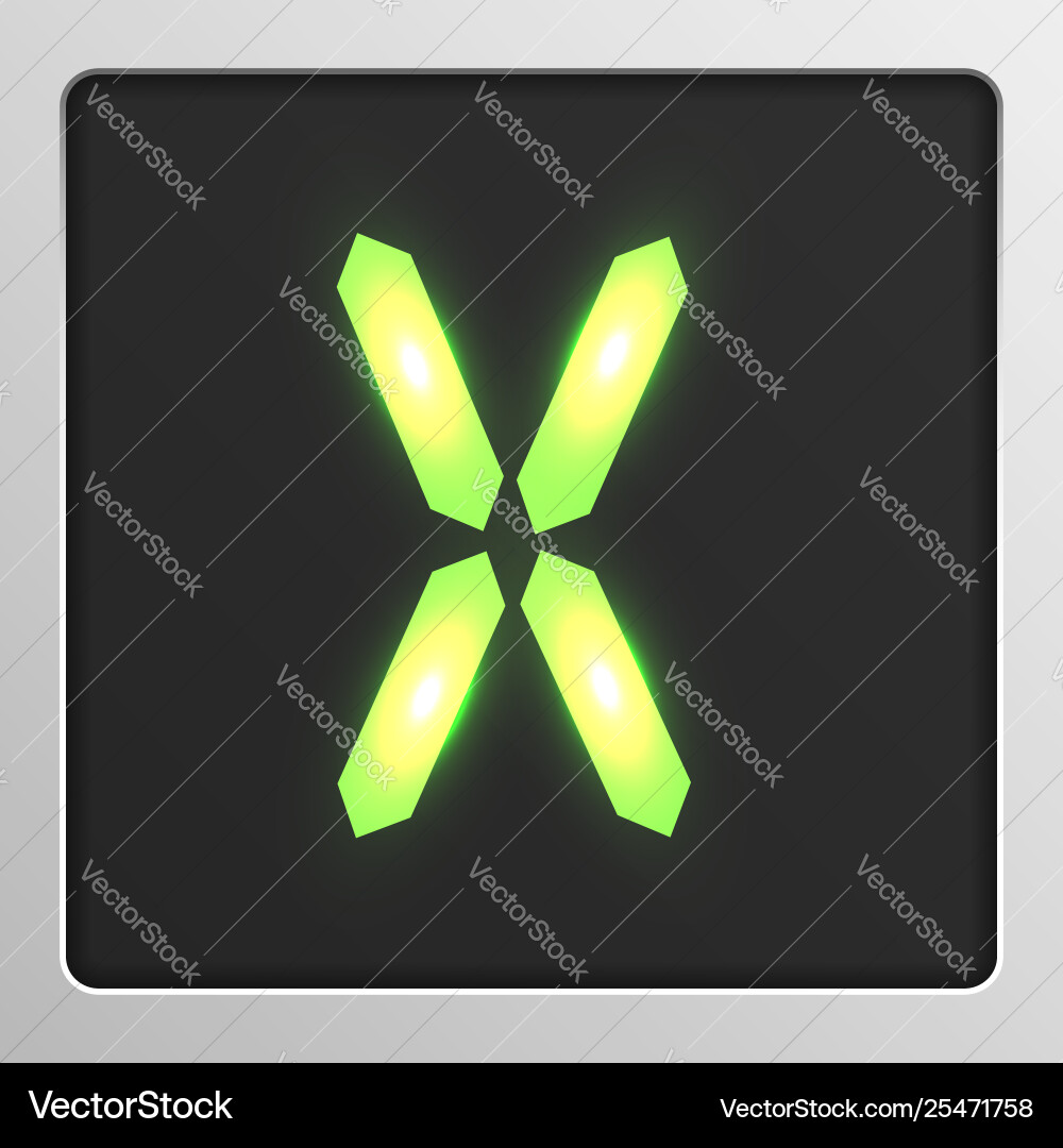 Digital character set typeface on a screen Digital character set typeface on a screen vector image