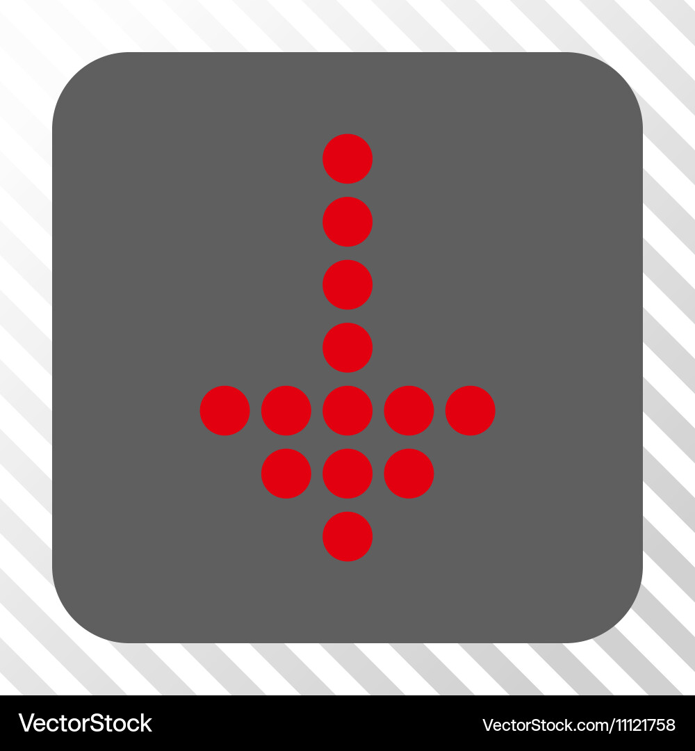 Dotted arrow down rounded square button Vector Image