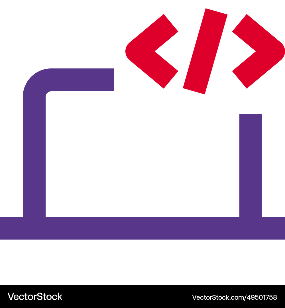 Editing or executing programming in laptop vector image