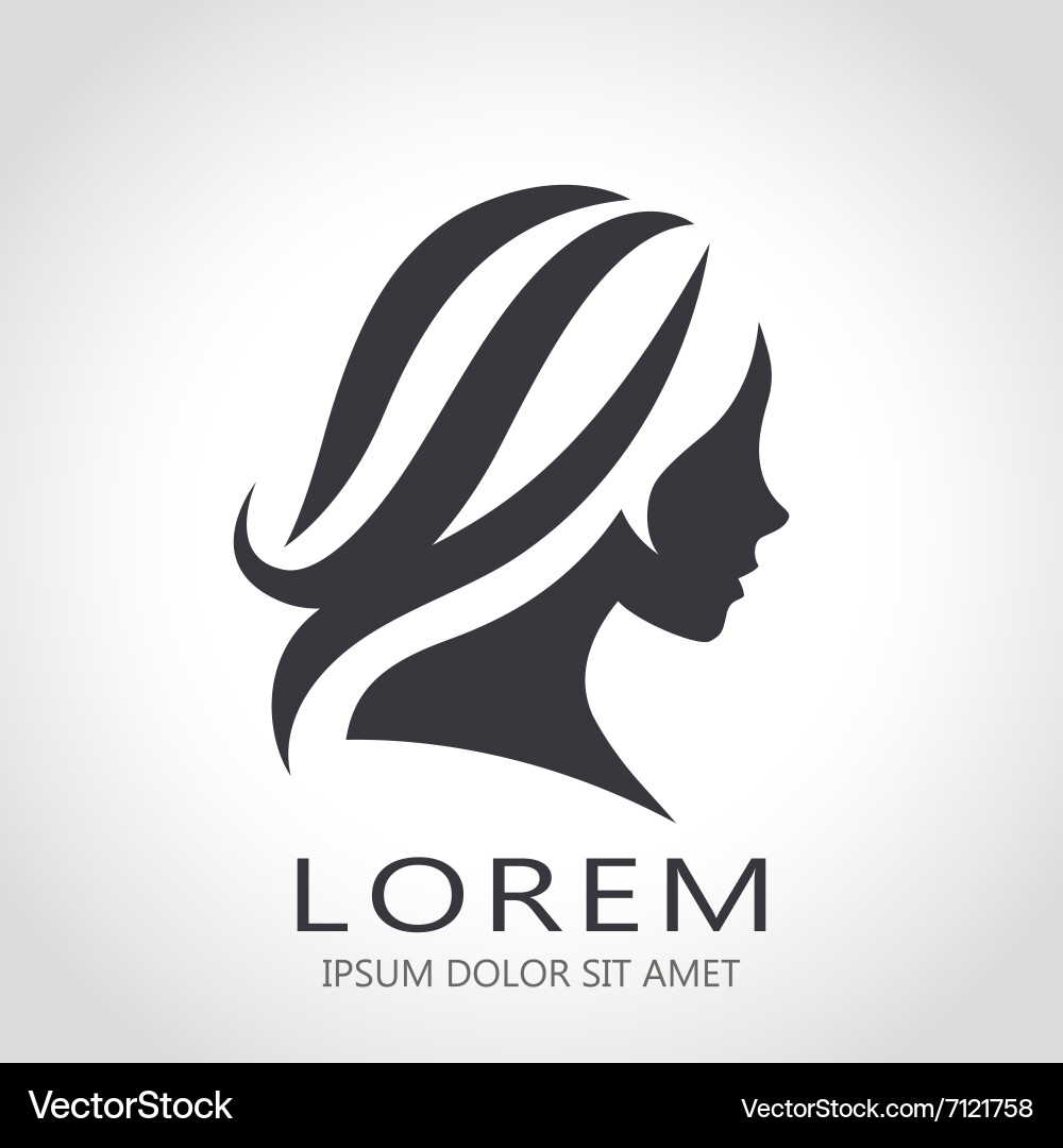 Elegant Woman Profile Logo Vector Image