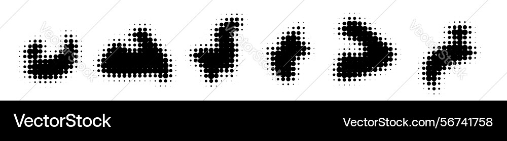 Halftone blob shapes set vector image
