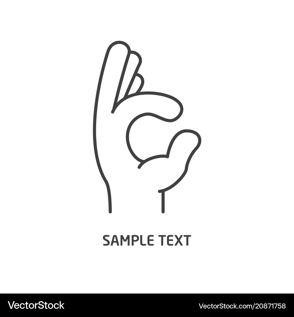 Hand line icon vector image