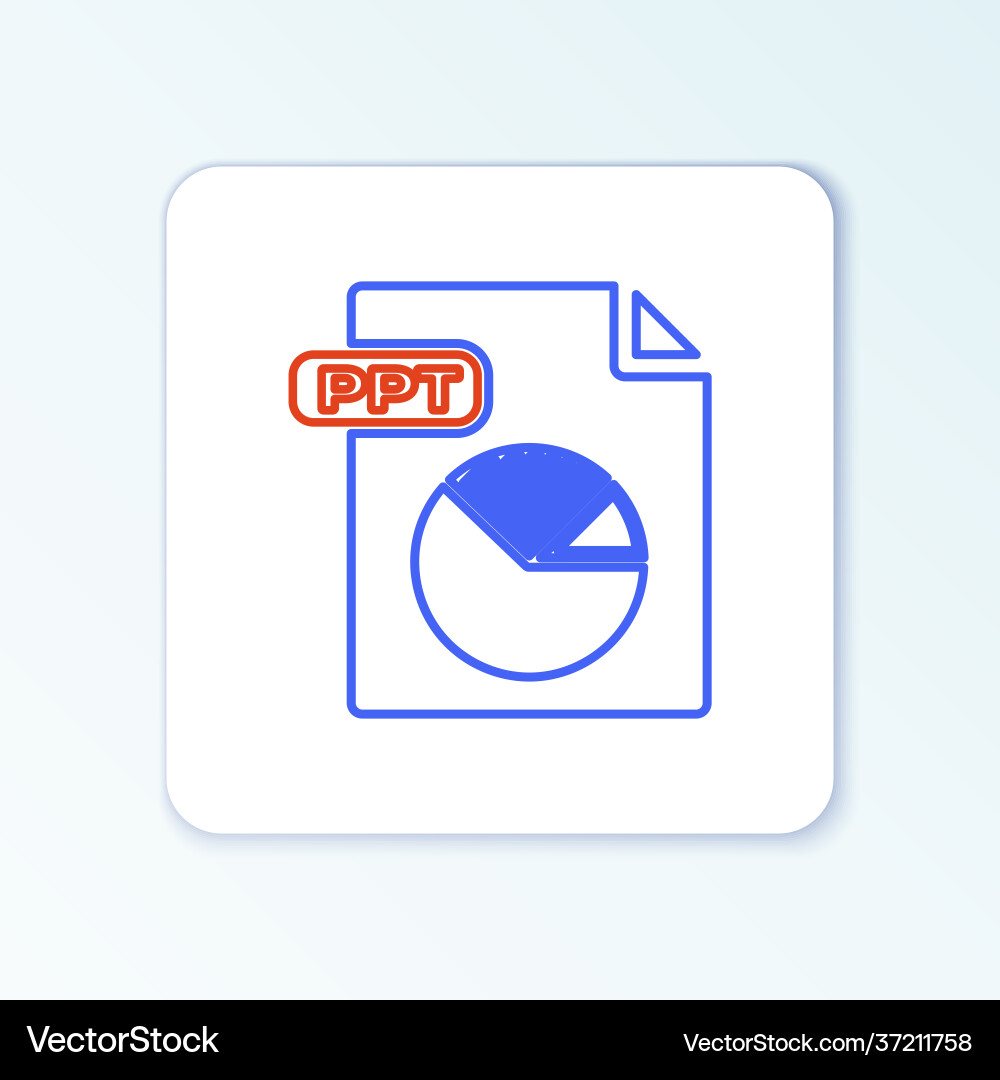 Line ppt file document download button icon Line ppt file document download button icon vector image
