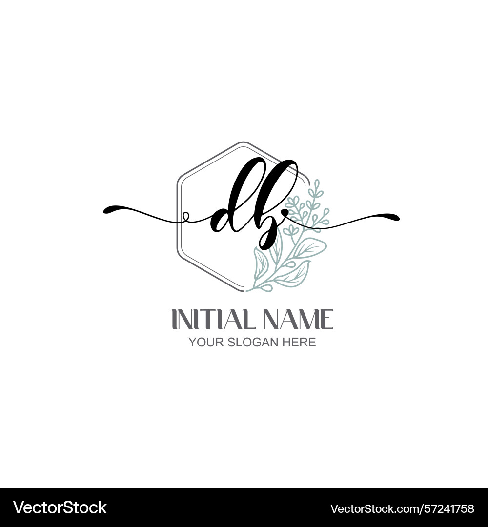Modern botanical db initial logo collection Modern botanical db initial logo collection Vector Image