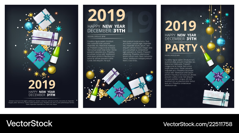 New year party brochure holiday christmas 2019 New year party brochure holiday christmas 2019 vector image