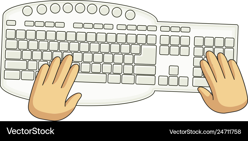 Pc modern keyboard with advanced functionality Vector Image