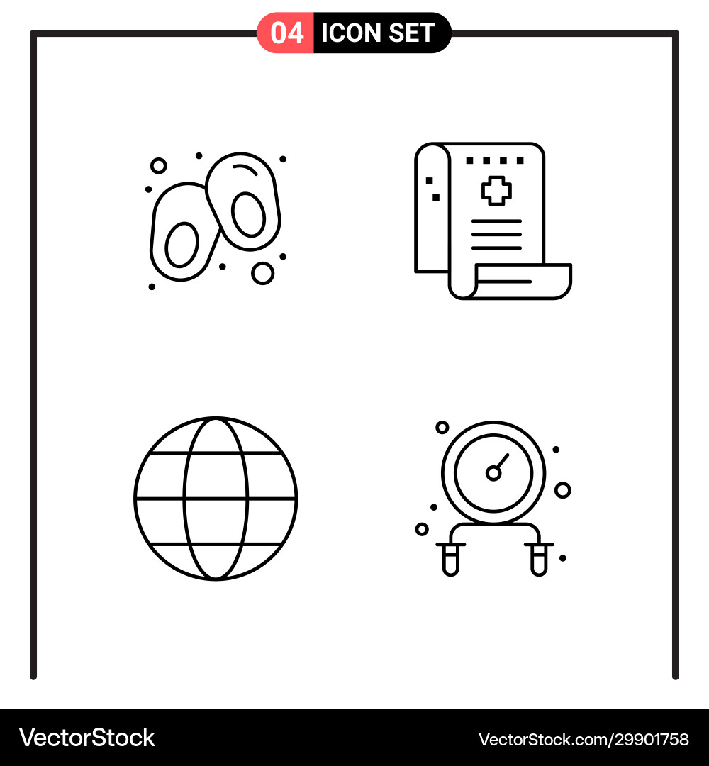 Set 4 line style icons for web and mobile Vector Image